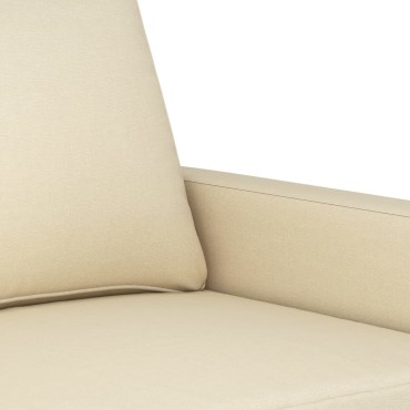 vidaXL Καναπές Διθέσιος Κρεμ Υφασμάτινος 138x77x80cm 1 τεμ.