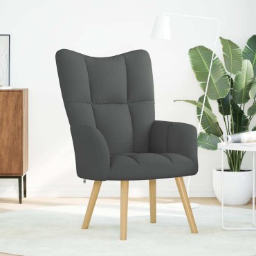 vidaXL Πολυθρόνα Relax Σκούρο Γκρι Υφασμάτινη 48x45cm 1 τεμ.