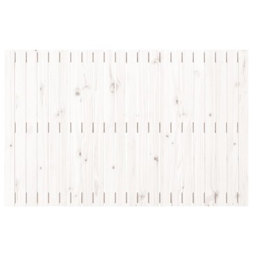 vidaXL Κεφαλάρι Τοίχου Λευκό 140x3x90cm από Μασίφ Ξύλο Πεύκου 1 τεμ.