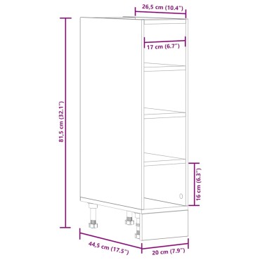 vidaXL Ντουλάπι "Riga" Λευκό 20x44,5x81,5cm από Τεχνητό Ξύλο 1 τεμ.