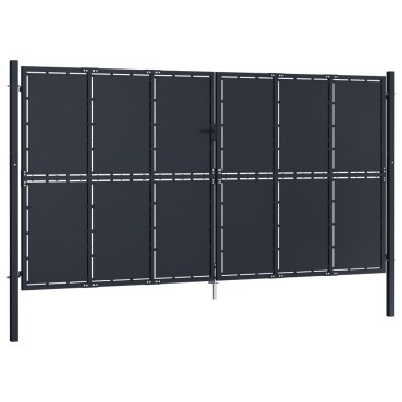 vidaXL Πόρτα Κήπου Ανθρακί 400x200 εκ. από Ατσάλι