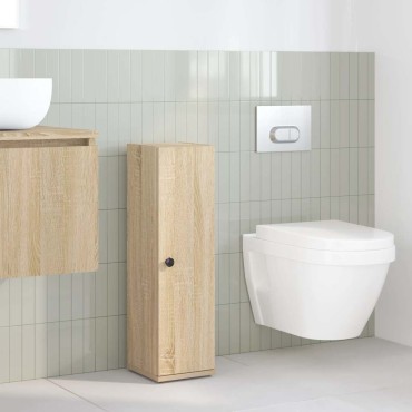 vidaXL Ντουλάπι μπάνιου με θήκη για ρολό Δρυς sonoma 20,5x22x72cm