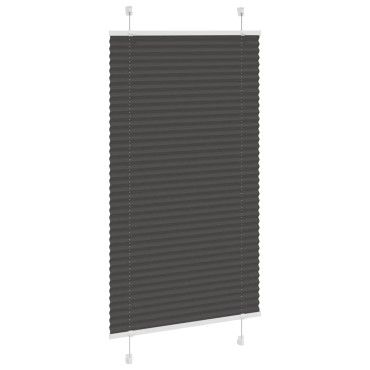vidaXL Πλισέ περσίδα Μαύρο 70x100 cm Πλάτος υφάσματος 69,4 cm