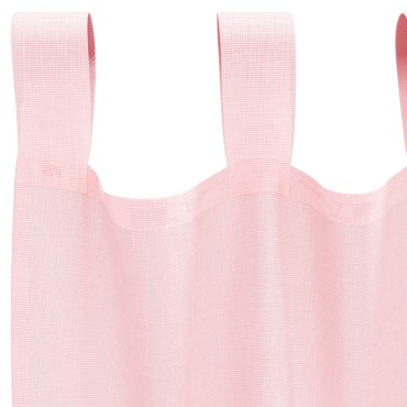 vidaXL Voile κουρτίνες με τσέπες ράβδου 2 τεμάχια Ανοιχτό Ροζ 140x225cm