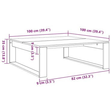 vidaXL Τραπεζάκι Σαλονιού Artisan Δρυς 100x100x35cm Επεξ. Ξύλο 1 τεμ.