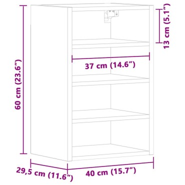 vidaXL Κρεμαστό Ντουλάπι "Riga" από Παλιό Ξύλο 40x29,5x60cm από Τεχνητό Ξύλο 1 τεμ.