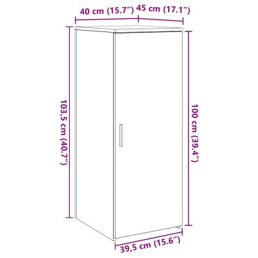 vidaXL Ντουλάπι Αποθήκευσης Λευκό 40x45x103,5cm από Τεχνητό Ξύλο 1 τεμ.