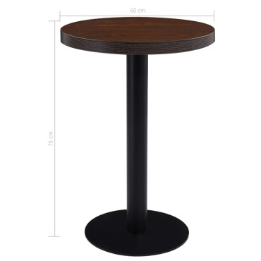 vidaXL Τραπέζι Bistro Σκούρο Καφέ από MDF 60x75cm 1 τεμ.