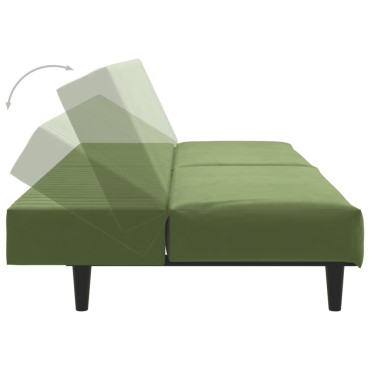 vidaXL Καναπές Κρεβάτι Διθέσιος Ανοιχτό Πράσινο Βελούδινος 200x84,5x69cm 1 τεμ.