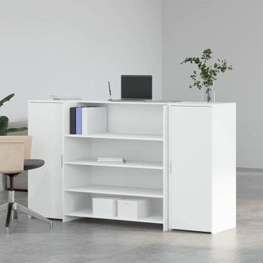 vidaXL Γραφείο Υποδοχής Λευκό 180x50x103,5cm από Τεχνητό Ξύλο 1 τεμ.