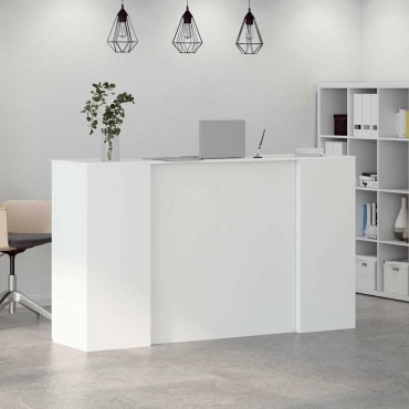 vidaXL Γραφείο Υποδοχής Λευκό 180x50x103,5cm από Τεχνητό Ξύλο 1 τεμ.