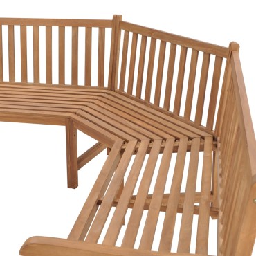 vidaXL Παγκάκι Γωνιακό Κήπου 185x185x90cm από Μασίφ Ξύλο Teak 1 τεμ.