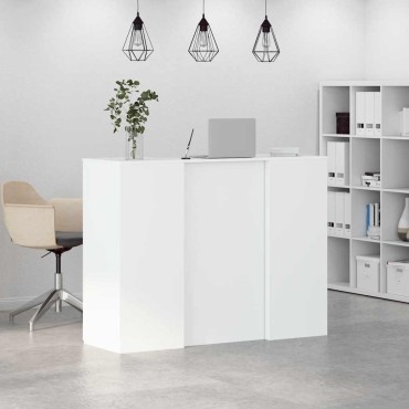Γραφείο υποδοχής vidaXL Λευκό 135x50x103,5cm Κατασκευασμένο ξύλο 1 τεμ.