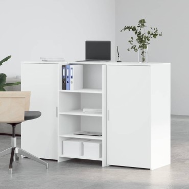 vidaXL Γραφείο υποδοχής Λευκό 155x50x103,5cm Επεξεργασμένο Ξύλο 1 τεμ.