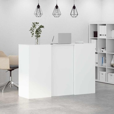 vidaXL Γραφείο υποδοχής Λευκό 155x50x103,5cm Επεξεργασμένο Ξύλο 1 τεμ.