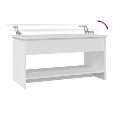 vidaXL Τραπεζάκι Σαλονιού Λευκό 102x50x52,5cm Επεξεργασμένο Ξύλο 1 τεμ.