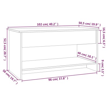 vidaXL Τραπεζάκι Σαλονιού Λευκό 102x50x52,5cm Επεξεργασμένο Ξύλο 1 τεμ.