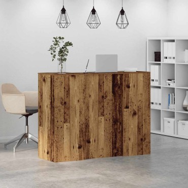 vidaXL Γραφείο υποδοχής Παλιό Ξύλο 135x50x103,5cm Επεξεργασμένο Ξύλο 1 τεμ.