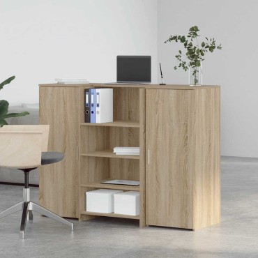 vidaXL Γραφείο υποδοχής Sonoma Δρυς 135x50x103,5cm Επεξεργασμένο Ξύλο 1 τεμ.