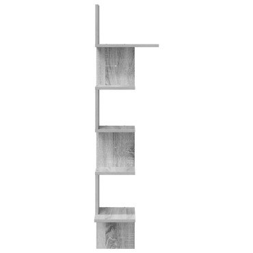 vidaXL Γωνιακή Ραφιέρα Τοίχου Γκρι Sonoma 32x32x127,5cm Επεξ. Ξύλο 1 τεμ.