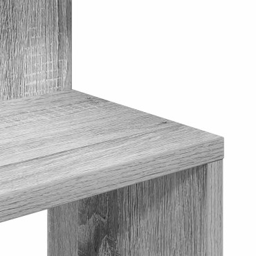 vidaXL Γωνιακή Ραφιέρα Τοίχου Γκρι Sonoma 32x32x127,5cm Επεξ. Ξύλο 1 τεμ.