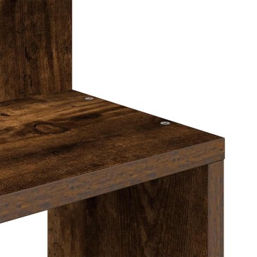 vidaXL Γωνιακή Ραφιέρα Τοίχου Καπνιστή Δρυς 32x32x127,5cm Επεξ. Ξύλο 1 τεμ.