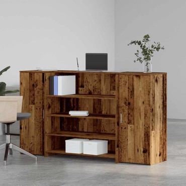 vidaXL Γραφείο υποδοχής Παλιό Ξύλο 180x50x103,5cm Επεξεργασμένο Ξύλο 1 τεμ.