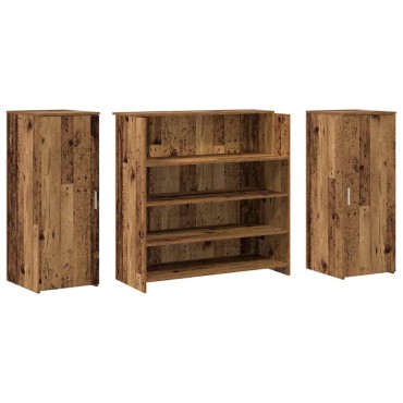 vidaXL Γραφείο υποδοχής Παλιό Ξύλο 180x50x103,5cm Επεξεργασμένο Ξύλο 1 τεμ.