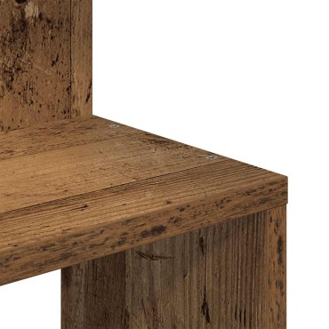 vidaXL Γωνιακή Ραφιέρα Τοίχου Παλιό Ξύλο 32x32x127,5cm Μοριοσανίδα 1 τεμ.