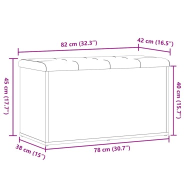 vidaXL Πάγκος Αποθήκευσης Χειροποίητος Δρυς 82x42x45cm από Τεχνητό Ξύλο 1 τεμ.
