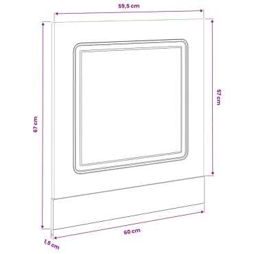 vidaXL Πίνακας πλυντηρίου πιάτων Kalmar Μαύρο 60x1,5x57cm