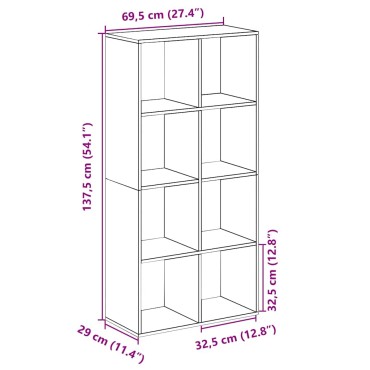 vidaXL Βιβλιοθήκη/Διαχωριστικό Χώρου Δρυς 69,5x29x137,5cm Επεξ. Ξύλο 1 τεμ.