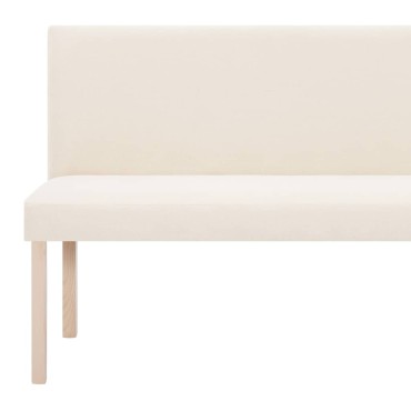 vidaXL Παγκάκι Κρεμ από Πολυεστέρα 139,5x54x85,5cm 1 τεμ.