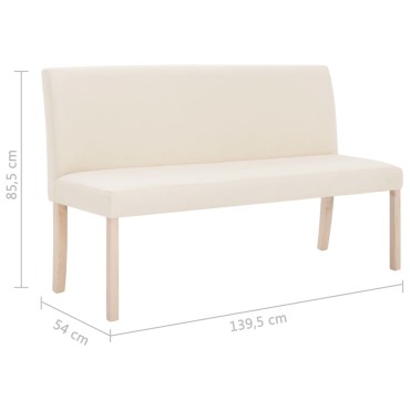vidaXL Παγκάκι Κρεμ από Πολυεστέρα 139,5x54x85,5cm 1 τεμ.