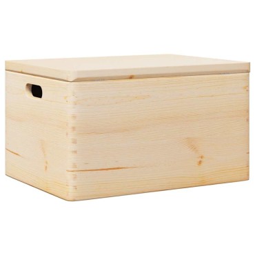 vidaXL Ξύλινο κουτί με καπάκι και χειρολαβές 40x30x23 cm