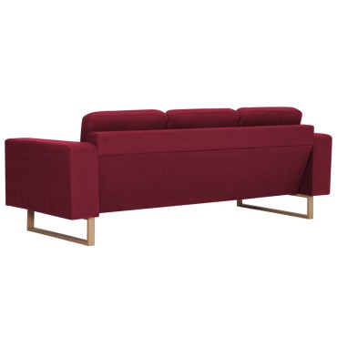 vidaXL Σετ Σαλονιού 2 τεμ. Μπορντό Υφασμάτινο 156x82x75cm  Διθέσιος Τριθέσιος