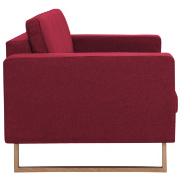 vidaXL Σετ Σαλονιού 2 τεμ. Μπορντό Υφασμάτινο 156x82x75cm  Διθέσιος Τριθέσιος