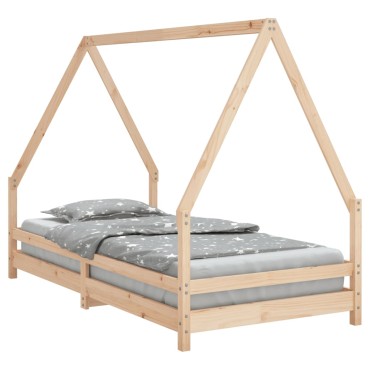 vidaXL Πλαίσιο Παιδικού Κρεβατιού 90x190cm από Μασίφ Ξύλο Πεύκου 1 τεμ. - Μονό