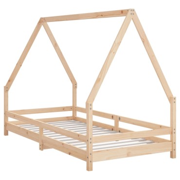 vidaXL Πλαίσιο Παιδικού Κρεβατιού 90x190cm από Μασίφ Ξύλο Πεύκου 1 τεμ. - Μονό
