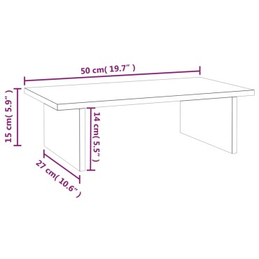 vidaXL Βάση Οθόνης Λευκή 50 x 27 x 15 εκ. από Μασίφ Ξύλο Πεύκου