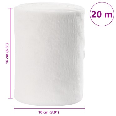 vidaXL Σωλήνας Αποχέτευσης Λευκό 16 x 2000 εκ. ύφασμα