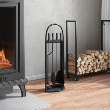 vidaXL Σετ Εργαλείων Τζακιού 5 Τεμαχίων 23x15x66 εκ. Ατσάλινο