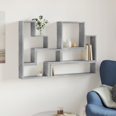 vidaXL Ραφιέρα Τοίχου Γκρι Σκυροδέματος 96x12x64cm από Επεξ. Ξύλο 1 τεμ.