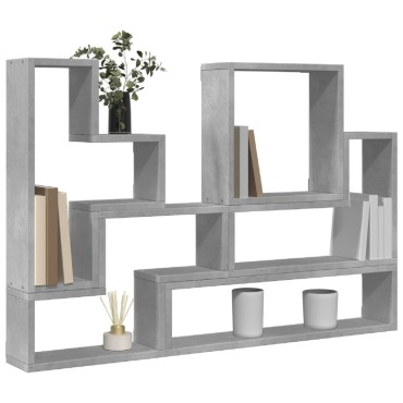 vidaXL Ραφιέρα Τοίχου Γκρι Σκυροδέματος 96x12x64cm από Επεξ. Ξύλο 1 τεμ.