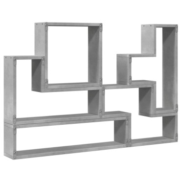 vidaXL Ραφιέρα Τοίχου Γκρι Σκυροδέματος 96x12x64cm από Επεξ. Ξύλο 1 τεμ.