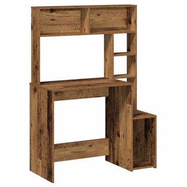 vidaXL Γραφείο με Ράφια Όψη Παλαιού Ξύλου 100x45x140cm Επεξ. Ξύλο 1 τεμ.