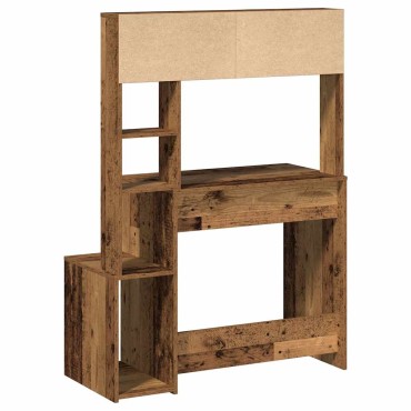 vidaXL Γραφείο με Ράφια Όψη Παλαιού Ξύλου 100x45x140cm Επεξ. Ξύλο 1 τεμ.