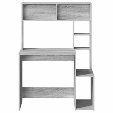 vidaXL Γραφείο με Ράφια Γκρι Sonoma 100x45x140cm Επεξεργασμένο Ξύλο 1 τεμ.