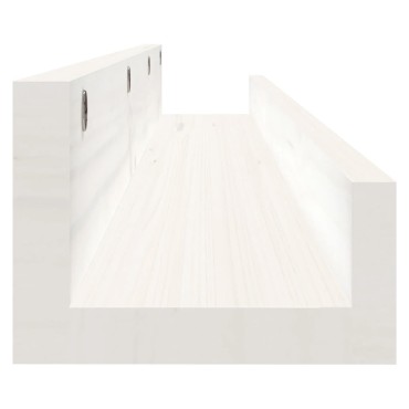 vidaXL Ράφια Τοίχου 2 τεμ. Λευκό 110x12x9cm από Μασίφ Ξύλο Πεύκου