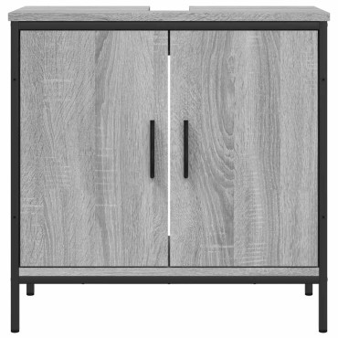 vidaXL Ντουλάπι Νιπτήρα Μπάνιου Γκρι Sonoma 60x30x60cm Επεξ. Ξύλο 1 τεμ.